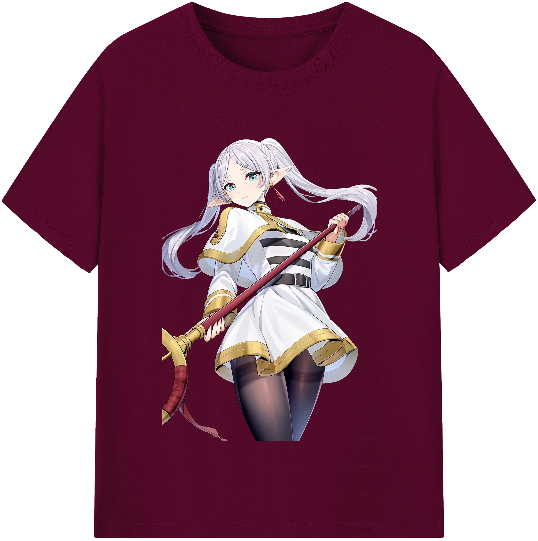 （画像用） 葬送のフリーレン Frieren レディースカジュアルプリントTシャツ（綿100％）